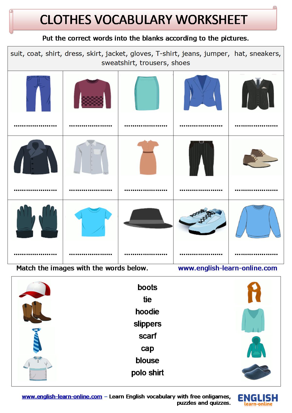 Female Clothes Vocabulary In English