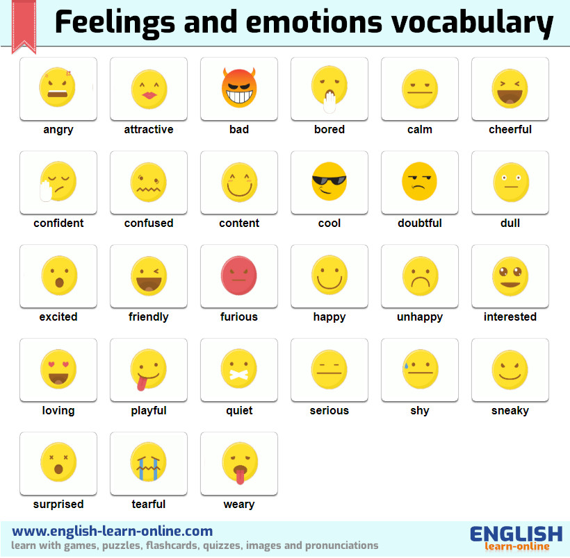 feelings and emotions vocabulary image