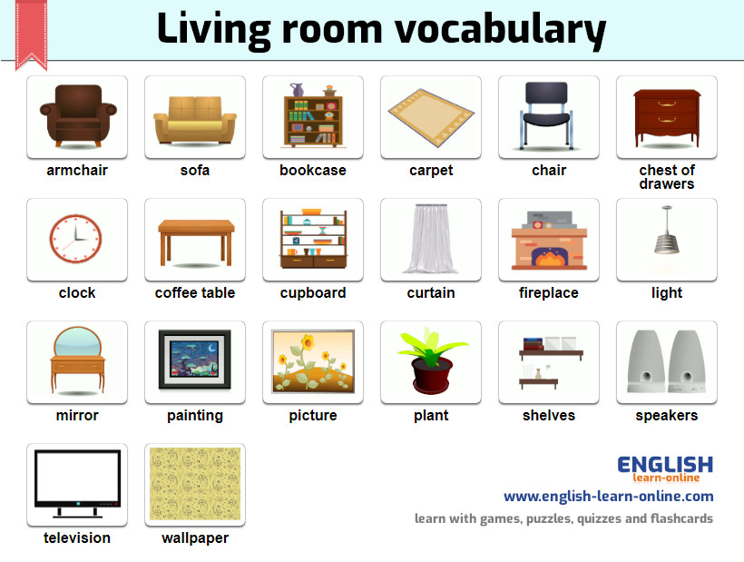 Living Room Vocabulary With
