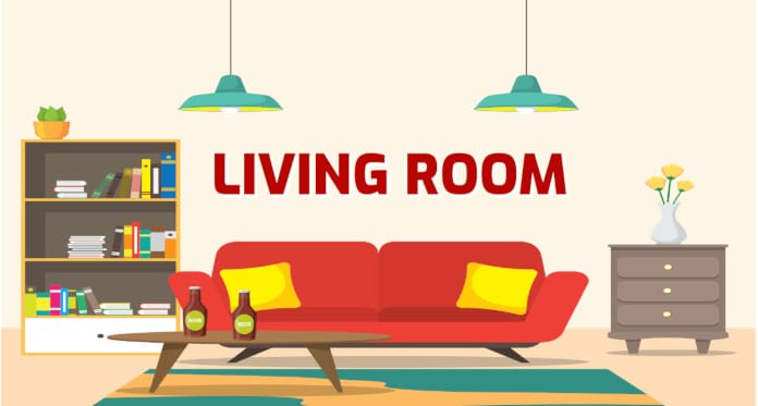 Living Room Vocabulary with Pronunciations and Worksheets